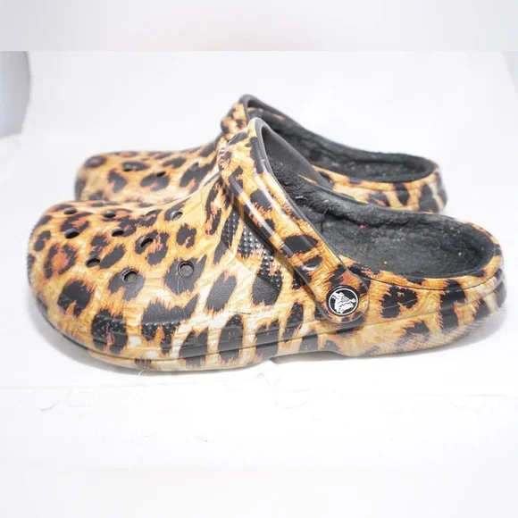 CROCS Shoes Crocs Leopardcheetah Print Lined Clogs Unisex W9m7